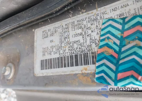 2002 Toyota Sequoia Limited V8 из США, поврежденный, VIN 5TDZT38A32S083081